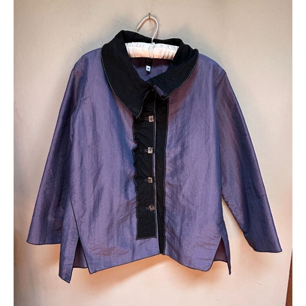 Cynthia's Closet Women's Size Medium Unique Button Wearable Art Jacket Purple